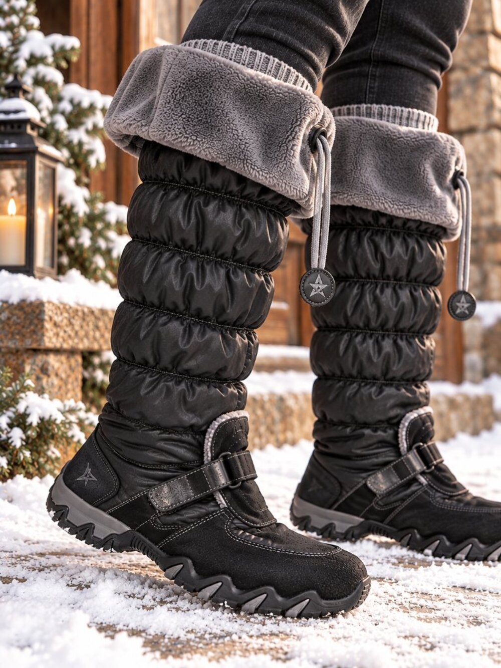 Allrounder Mephisto Namera Waterproof Quilted Puffer Snow Boots 8.5 Après Ski